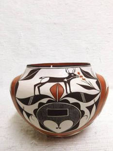 Native American Acoma Handbuilt and Handpainted Pot