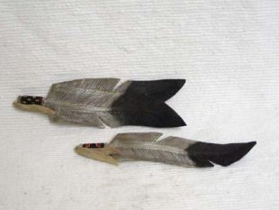 Native American Hopi Carved Prayer Feathers