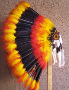 Native American Made Fireball Warbonnet