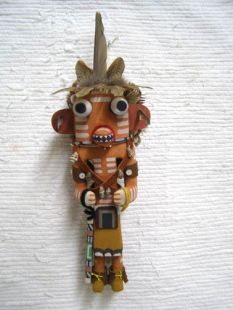 Old Style Hopi Carved Three-Stripe Traditional Warrior Katsina Doll