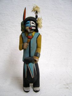 Native American Hopi Carved Half Harvester Half Clown Katsina Doll