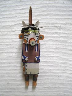 Old Style Hopi Carved Velvet Shirt Traditional Katsina Doll