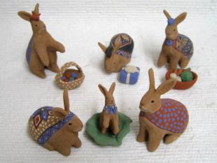 Mata Ortiz Handbuilt and Handpainted Rabbit Nativity 