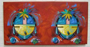 Native American Made Maiden Pair Painting