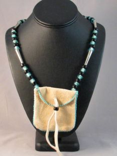 Native American Algonquin Made Medicine Bag Beaded Necklace 