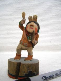 Native American Hopi Carved Imitator Clown Katsina Doll