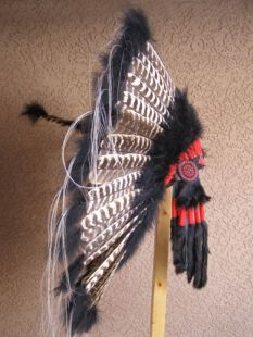 Native American Made Black Barred Turkey Warbonnet